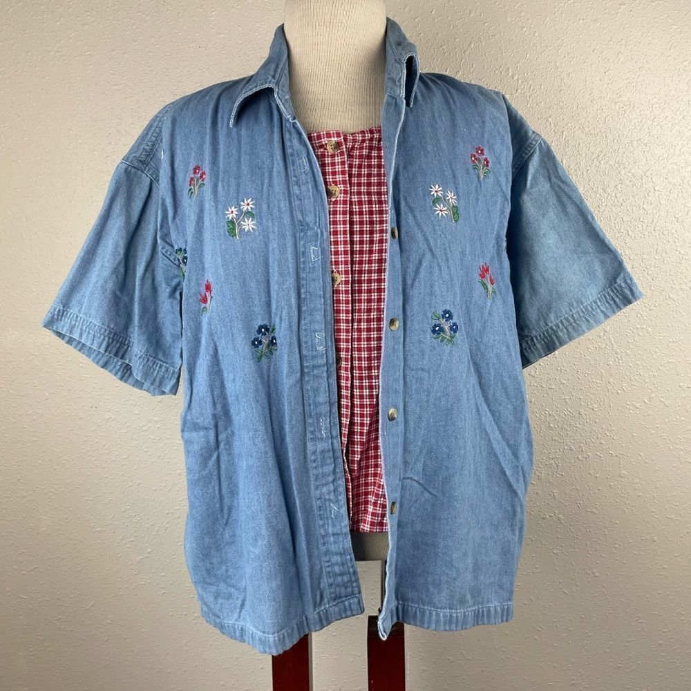 Company One Floral Button Down Shirt Size M EUC
